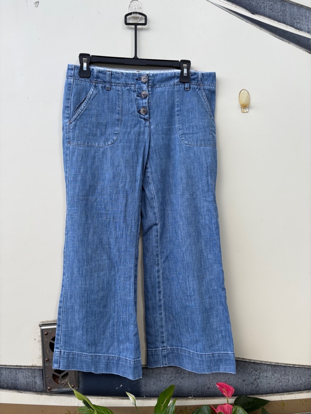 Theory Light Blue Denim Jeans - Button-Front - Picture 2 of 4